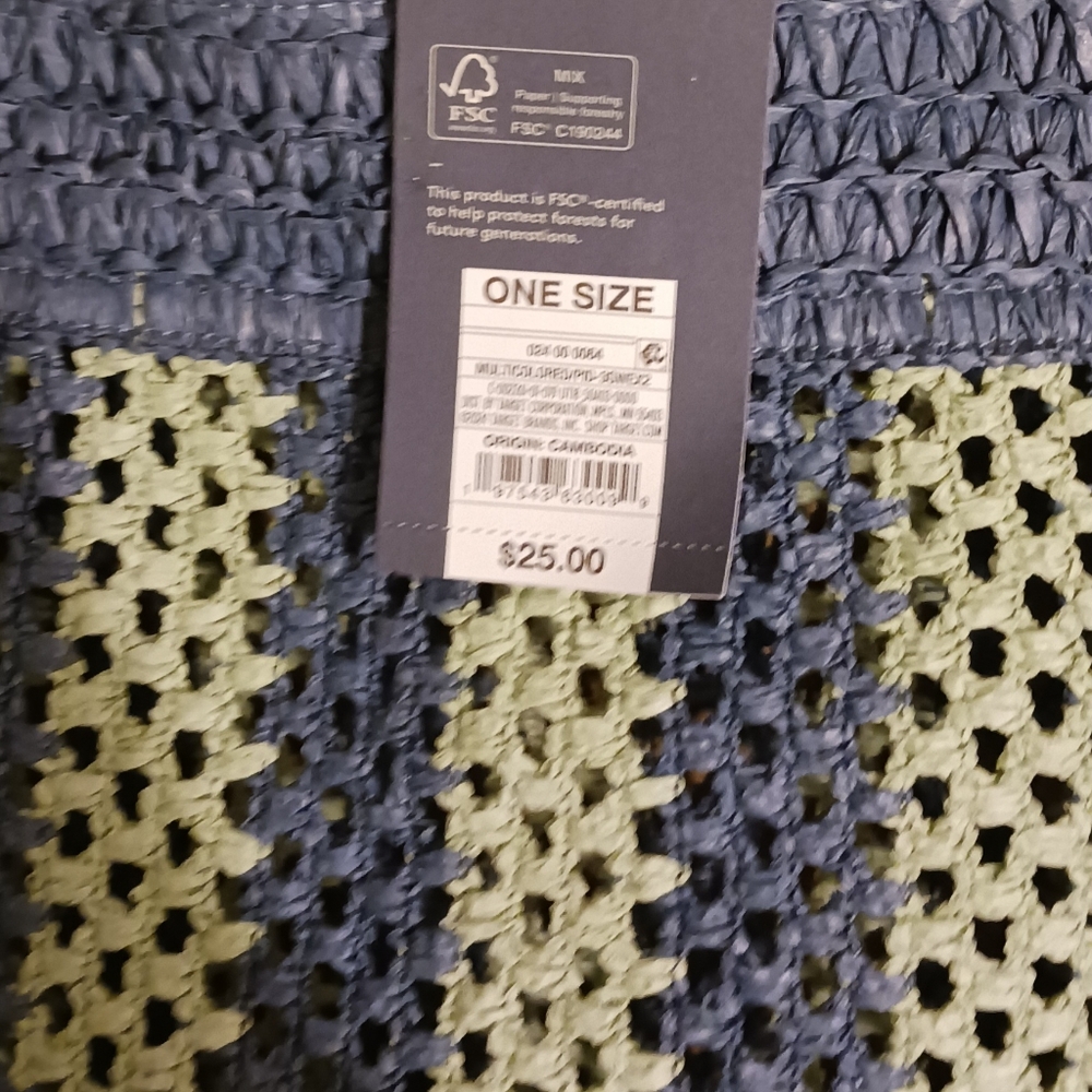 💙💚NWT STRAW CROCHET TOTE💚💙 - Picture 4 of 4